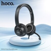 Tai nghe chụp tai Hoco W112 hỗ trợ mic học tiếng anh, dây dài 1.5m chân cắm 3.5mm, micro có thể điều chỉnh hướng