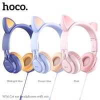 Tai nghe chụp tai Hoco W36 kiểu dáng năng động, màu sắc trẻ trung hỗ trợ mic, giắc cắm 3,5mm, cáp dài 1,2m