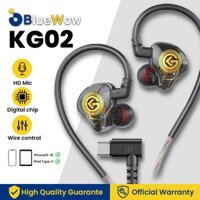Tai nghe có dây BlueWow KG02 Type-C màng 10mm + cuộn dây từ tính kép giảm tiếng ồn vật lý không rò rỉ âm thanh Tai nghe chuyên dụng để ăn gà CSGO