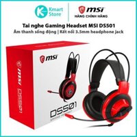 Tai nghe có dây Gaming Headset MSI DS501 | Kết nối headphone jack 3.5mm | Âm thanh sống động - Hàng chính hãng