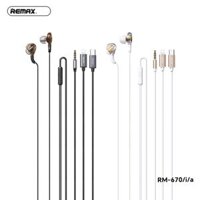 Tai nghe có dây Iphone REMAX RM-670i mẫu có nút cao su chính hãng [BH 1 Năm]