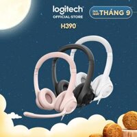 Tai nghe có dây Logitech H390 dành cho PC, Laptop, âm thanh nổi với Micrô khử tiếng ồn, USB-A, các nút điều khiển trên dây - Hàng chính hãng - Màu Hồng