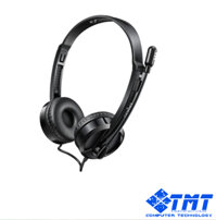 Tai Nghe Có Dây Rapoo H100 - Màu Đen, 1 Jack 3.5mm, Mic Cần, Kèm Jack Chuyển Đổi Sang 2 Jack 3.5mm
