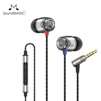 Tai nghe có dây SoundMAGIC E10 Không có micrô Tai nghe âm thanh nổi HiFi cách ly tiếng ồn trong tai Tai nghe Bass mạnh mẽ Dây miễn phí rối - Đen / Bạc