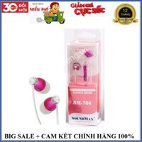 Tai nghe điện thoại có mic SoundMax AH704 (hồng)  - Hàng Chính Hãng