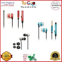 Tai nghe điện thoại nhét tai có mic SoundMax AH306S (Xanh/ đỏ) - Hàng Chính Hãng