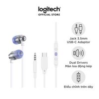 Tai nghe game in-ear Logitech G333 - màn loa động kép Dual Driver, độ bền cao, 3.5mm Aux, Mic và điều khiển trên dây - Màu trắng - Hàng chính hãng
