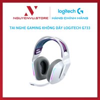 Tai nghe game không dây Lightspeed Logitech G733 - Headband tùy chỉnh, RGB Lightsync, màn loa Pro-G, Mic Blue Voice - Màu trắng - Hàng chính hãng