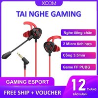 Tai nghe game thủ gaming cho điện thoại XCOM G3M 2 micro kép 360 độ, tháo rời chống ồn chơi game Pubg / FF / ROS