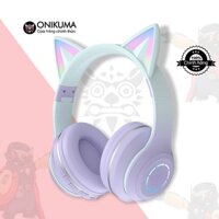 Tai nghe Gaming Bluetooth 5.0 ONIKUMA B90 Hồng Mèo Chụp tai Không dây Chơi game Có Đèn RGB, Cho máy tính PC Laptop Phone