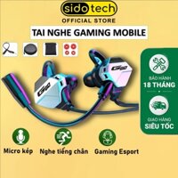 Tai nghe gaming có mic cho điện thoại SIDOTECH G11 chuyên chơi game PUBG mobile / FF / ROS / Tốc chiến mic rời 360 - Hàn