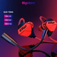Tai nghe gaming G10 tai nghe dây loại nhét tai âm thanh giả lập tặng kèm mic rời chống ồn mút tai đệm tai