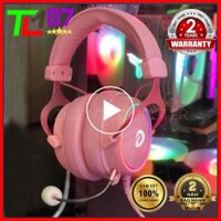 Tai Nghe Gaming LED RGB Có Mic Headphone Chụp Tai DAREU EH925S Hồng - Tai Nghe Nhạc Máy Tính Laptop Game Thủ Có Dây