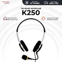Tai Nghe Gaming MICROLAB K250 Có Mic Có Dây, 2 Jack 3.5mm, Chơi Game, Nghe Nhạc - Hàng Chính Hãng