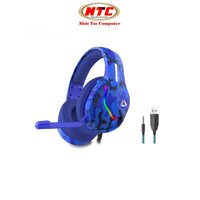 Tai nghe gaming VSP esport VX3 led RGB tích hợp jack 3.5mm có mic và phone (Xanh)