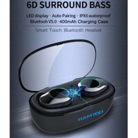Tai nghe HAMTOD G05 IP6X Tai nghe Bluetooth cảm ứng Bluetooth 5.0 không thấm nước với hộp sạc từ tính, hỗ trợ cuộc gọi & ghép nối Bluetooth tự động trong