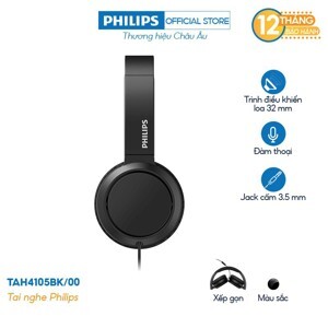 Tai nghe Headphone Philips TAH4105BK