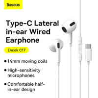 Tai nghe in Ear Baseus Encok C17 Type-C (Wired Earphone with Mic Stereo Headset Earbuds Earpiece) - ITV Hitech