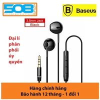 Tai nghe in Ear Baseus Encok H06TE Lateral Wired Earphone with Mic Stereo Headset Earbuds Earpiece - Hàng chính hãng - 1m2 Đen