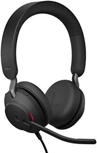 Tai nghe Jabra Evolve2 40 UC có dây, USB-C, Âm thanh nổi, Màu đen - Dành cho Làm việc tại nhà với Cuộc gọi và Âm nhạc, Giảm sự đau đầu cả ngày, Tai nghe chống ồn passives và Được tối ưu hóa cho UC với kết nối USB-C.