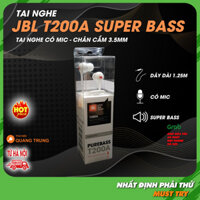 Tai nghe JBL T200A super bass có mic nghe nhạc và chơi game rất tốt chân cắm 3.5mm