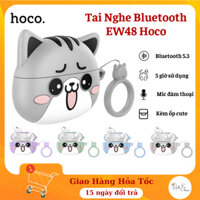 Tai Nghe Không Dây Bluetooth Hoco EW48 - Tai Nghe Nhét Tai Kèm Ốp Cute, Có Mic Đàm Thoại