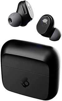 Tai nghe không dây Bluetooth Skullcandy Mod cho iPhone và Android, hỗ trợ mic và pin trâu 34 giờ, kèm hộp sạc, chống nước và bụi IP55, tuyệt vời cho tập thể dục và chơi game - Màu đen.