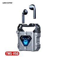 Tai nghe không dây Bluetooth nghe nhạc, chơi game, nhét tai TWS WEKOME TWS-V50 vỏ kim loại