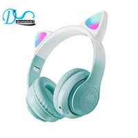 Tai nghe không dây Gradient hình mèo dễ thương Tai nghe Bluetooth có Mic Tai nghe điện thoại âm thanh nổi cho trẻ em Tai nghe trò chơi âm nhạc