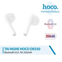 Tai nghe không dây Hoco DES50 Bluetooth V5.0 pin 350mAh, thời gian sử dụng 4h chạm cảm ứng trên tai