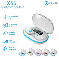 Tai nghe không dây Mini X55 Tai nghe Bluetooth Giảm tiếng ồn Trò chơi thể thao Ngủ Bluetooth 5.0 Tai nghe nhạc âm thanh nổi HIFI
