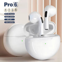 Tai nghe không dây Pro 6TWS có Mic Tai nghe Bluetooth Fone Tai nghe thể thao chạy bộ cho iPhone Xiaomi Pro6 Tai nghe nhét tai