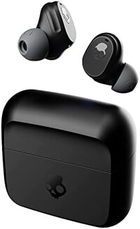 Tai nghe không dây Skullcandy Mod Bluetooth cho iPhone và Android với micrô/Pin 34 giờ/Hộp sạc/Phù hợp cho phòng tập và chơi game/Chống nước và bụi IP55 – Đen