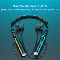 Tai nghe không dây tai nghe bluetooth tai nghe đeo cổ, bluetooth 5.2  thời lượng pin siêu dài, chống nước