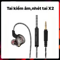 Tai Nghe kiểm âm Nhét Tai BiLi X2  dùng cho phòng thu,âm và tất cả các thiết bị thu âm hát livestream