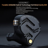 Tai nghe kim loại KZ ZS12 PRO X 1DD + 5BA Hybrid HIFI Bass In Ear Monitor Tai nghe thể thao Âm nhạc Tai nghe khử tiếng ồn Mới về
