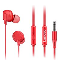 Tai nghe Lenovo HF150 Nguyên bản Chất lượng âm thanh cao Chống ồn Tai nghe có dây điều khiển trong tai (Màu đỏ)