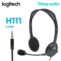 Tai nghe Logitech H111 có micro - kết nối 1 jack cắm 3.5mm, dùng được cho điện thoại, ipad, laptop - Hàng chính hãng