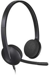 Tai nghe Logitech USB H340, âm thanh stereo, tai nghe USB dành cho Windows và Mac – Màu đen.