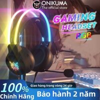 Tai nghe màu đen Onikuma X15 Micrô khử tiếng ồn Tay chơi game có đèn RGB cho máy tính xách tay PC