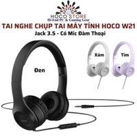 Tai nghe Máy Tính Chụp Tai Hoco Có Mic W21 ĐEN / Xám / Tím / Bảo hành 12 Tháng