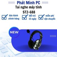 Tai nghe máy tính ST2-688 tai nghe có mic dạy học trực tuyến ST2688 hàng new bảo hành 3 tháng.