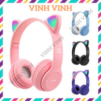 Tai nghe mèo bluetooth P47M dễ thương có mic âm bass mạnh mẽ nghe nhạc cực hay tinh tế sang trọng
