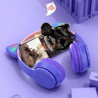 Tai Nghe Mèo Bluetooth P47M, Tai Mèo Dễ Thương Có Mic, Âm Bass Mạnh Mẽ Nghe