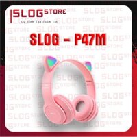 Tai Nghe Mèo Chụp Tai Bluetooth Không Dây Có Mic Slog, Tai Phone Bluetooth Không Dây Gaming Có Đèn Led Đổi Màu
