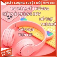 Tai Nghe Mèo P47M. Mz47 Bluetooth Chụp Tai , Headphone P47m Dễ Thương Có Mic,Âm Bass Mạnh Mẽ Dung Lượng Pin Trâu