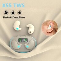 Tai nghe Mini X55 Tai nghe không dây Tai nghe giảm tiếng ồn Trò chơi thể thao Ngủ Bluetooth 5.0 Tai nghe nhạc âm thanh nổi HIFI