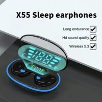 Tai nghe ngủ 2024 X55 có âm thanh nổi Hi-Fi Mic tích hợp chống nước Khử tiếng ồn cho iPhone cho tai nghe điều khiển cảm ứng Andriod