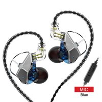 tai nghe nhét tai có mic TRN ST1 1DD 1BA Hybrid HIFI DJ Monitor Running Sport 0.75mm 2 Pin-Màu xanh dương-Size Có mic