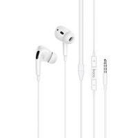 Tai nghe nhet tai Hoco M1 Pro jack 3.5mm dây deo tron tich hơp Mic dai 120CM  2 mau  - Hang chinh hang - TRẮNG